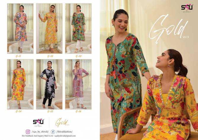 Gold Vol 9 By S4u Designer Rayon Printed Kurtis Wholesale Shop In Surat
